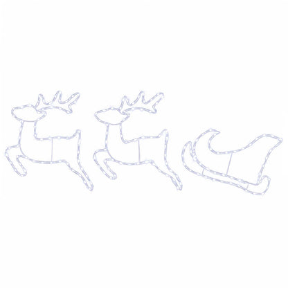 vidaXL Reindeer and Sleigh Christmas Decoration LOVIISA 180 LEDs