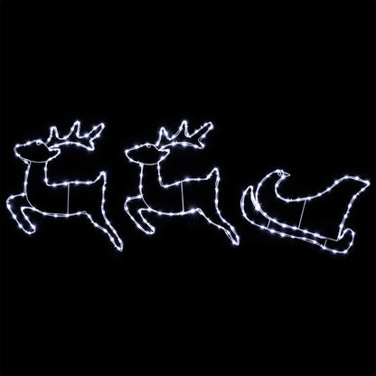 vidaXL Reindeer and Sleigh Christmas Decoration LOVIISA 180 LEDs