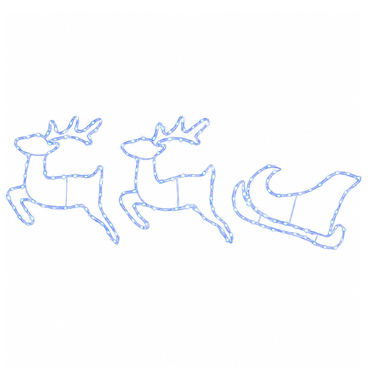 vidaXL Reindeer and Sleigh Christmas Decoration LOVIISA 180 LEDs Blue