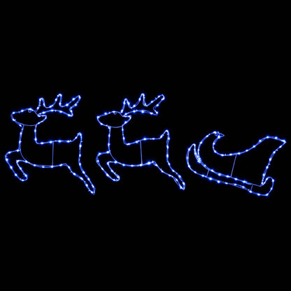 vidaXL Reindeer and Sleigh Christmas Decoration LOVIISA 180 LEDs Blue