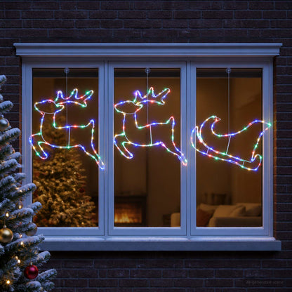 vidaXL Reindeer and Sleigh Christmas Decoration LOVIISA 180 LEDs