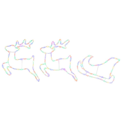 vidaXL Reindeer and Sleigh Christmas Decoration LOVIISA 180 LEDs