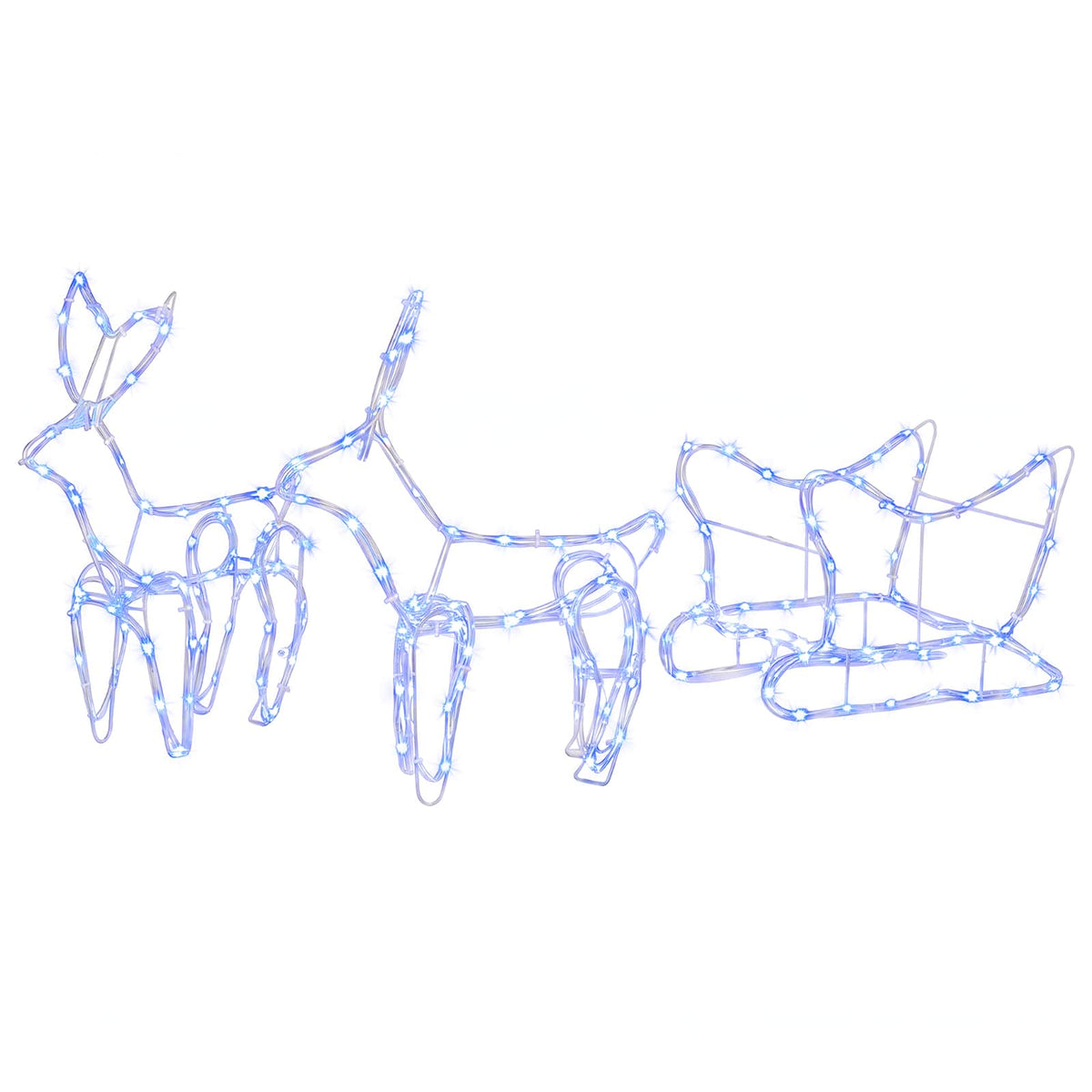vidaXL Reindeer and Sleigh Christmas Decoration LOVIISA 240 LEDs Blue