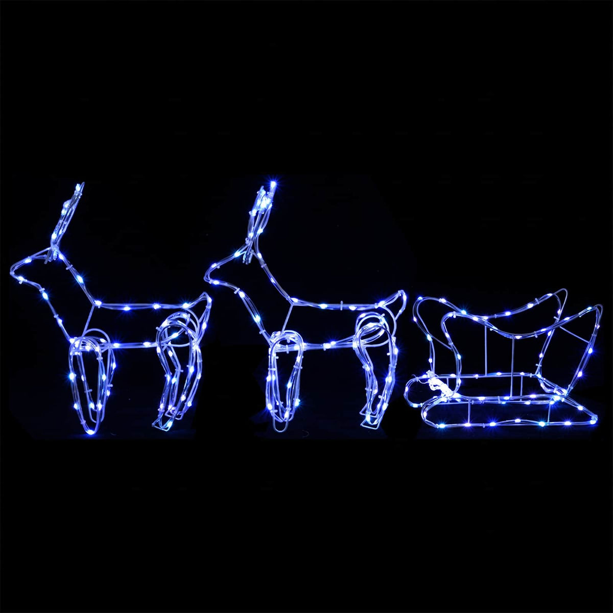 vidaXL Reindeer and Sleigh Christmas Decoration LOVIISA 240 LEDs Blue