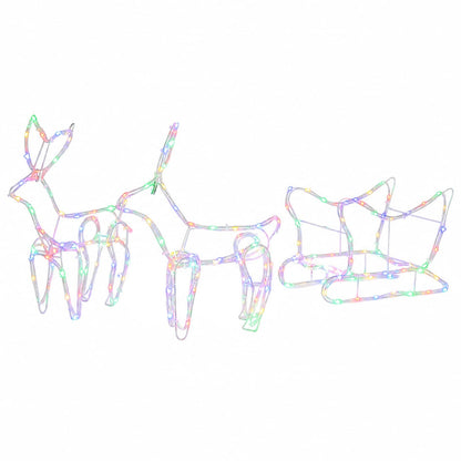 vidaXL Reindeer and Sleigh Christmas Decoration LOVIISA 240 LEDs