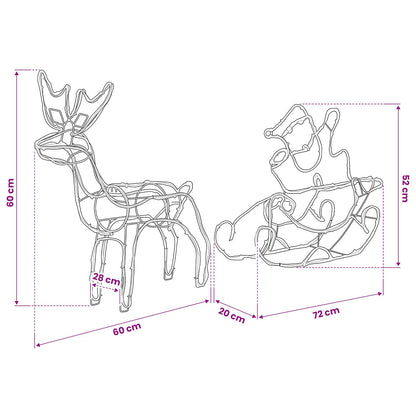 vidaXL Reindeer and Sleigh Christmas Decoration LOVIISA 320 LEDs
