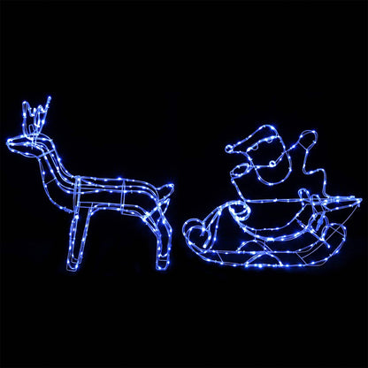vidaXL Reindeer and Sleigh Christmas Decoration LOVIISA 320 LEDs Blue
