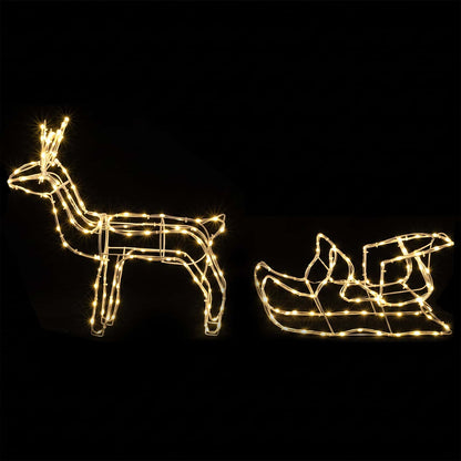 vidaXL Reindeer and Sleigh Christmas Decoration LOVIISA 240 LEDs