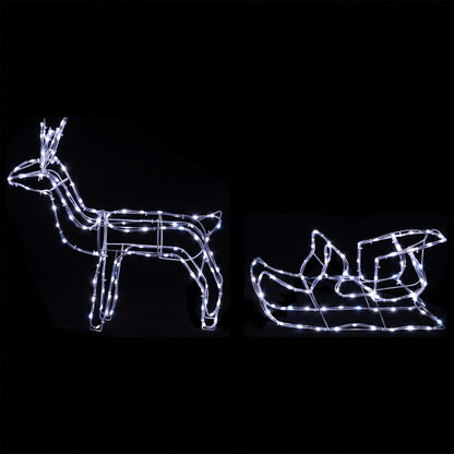 vidaXL Reindeer and Sleigh Christmas Decoration LOVIISA 240 LEDs