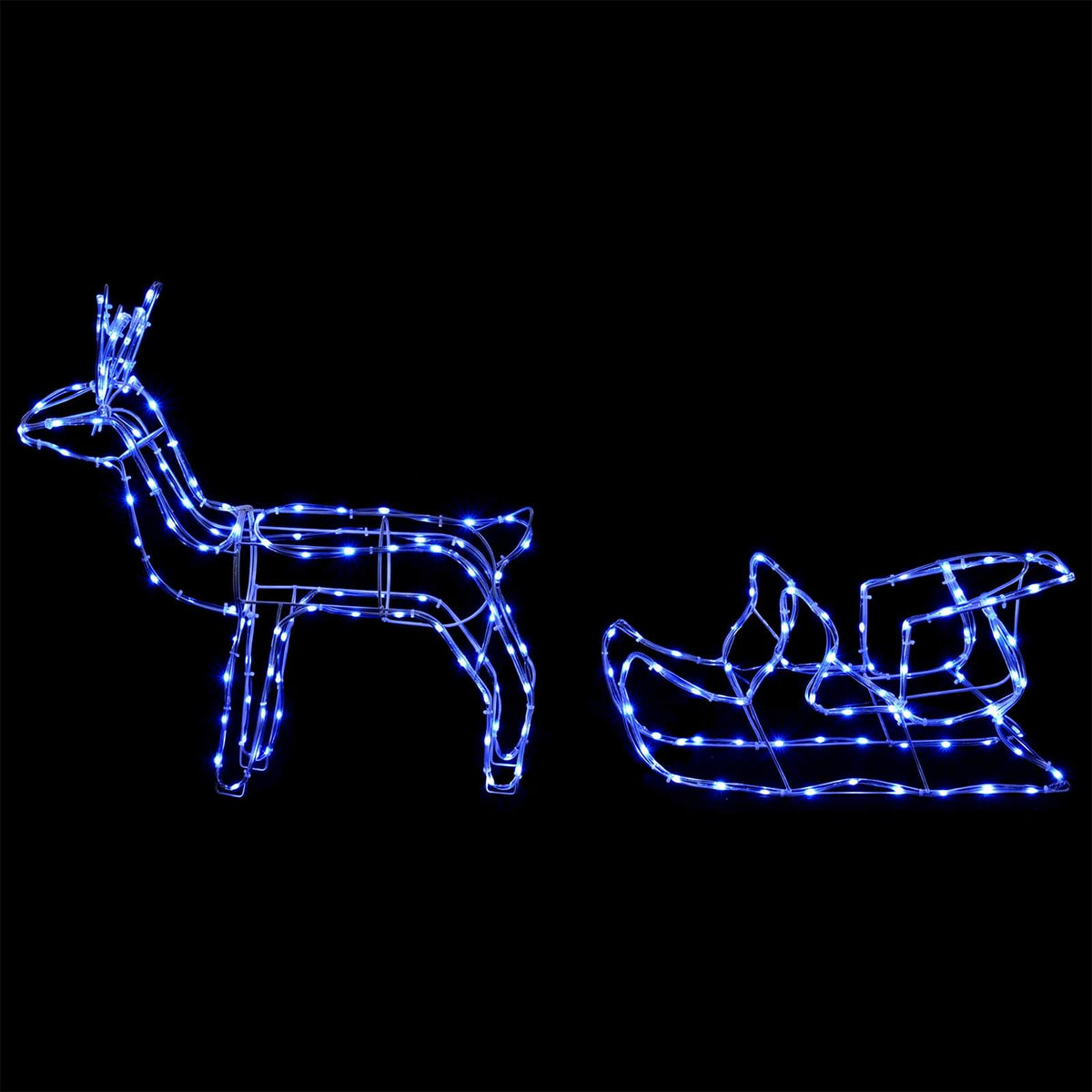 vidaXL Reindeer and Sleigh Christmas Decoration LOVIISA 240 LEDs Blue