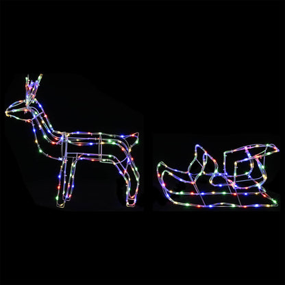vidaXL Reindeer and Sleigh Christmas Decoration LOVIISA 240 LEDs