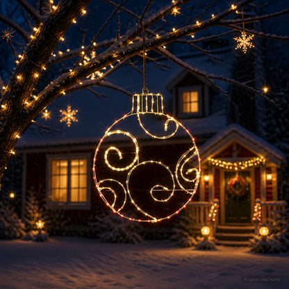 vidaXL LED Sign Bauble LOVIISA 160 LEDs Red 55 x 65 cm