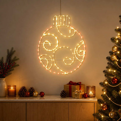 vidaXL LED Sign Bauble LOVIISA 160 LEDs Red 55 x 65 cm