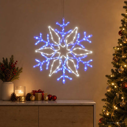 vidaXL Christmas Snowflake Lights LOVIISA 140 LEDs Cold White Ø 55 cm