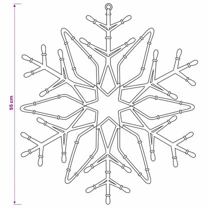 vidaXL Christmas Snowflake Lights LOVIISA 140 LEDs Cold White Ø 55 cm