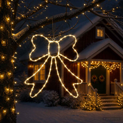 vidaXL LED Rope Light Bow LOVIISA 70 LEDs Warm White 50 x 51 cm