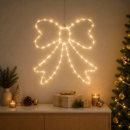 vidaXL LED Rope Light Bow LOVIISA 70 LEDs Warm White 50 x 51 cm