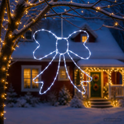 vidaXL LED Rope Light Bow LOVIISA 70 LEDs Cold White 50 x 51 cm