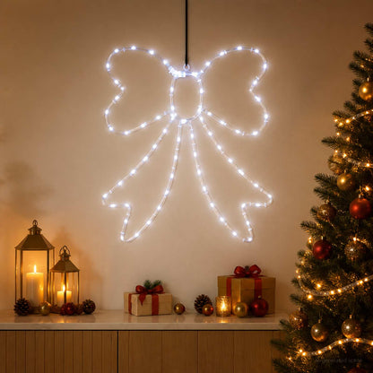 vidaXL LED Rope Light Bow LOVIISA 70 LEDs Cold White 50 x 51 cm