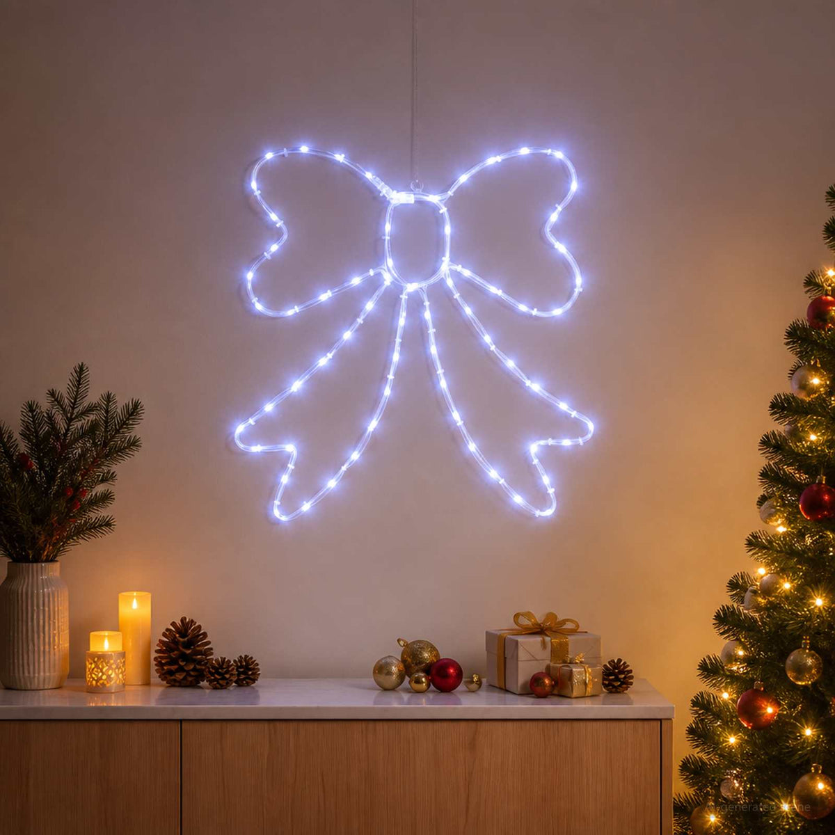 vidaXL LED Rope Light Bow LOVIISA 70 LEDs Blue 50 x 51 cm