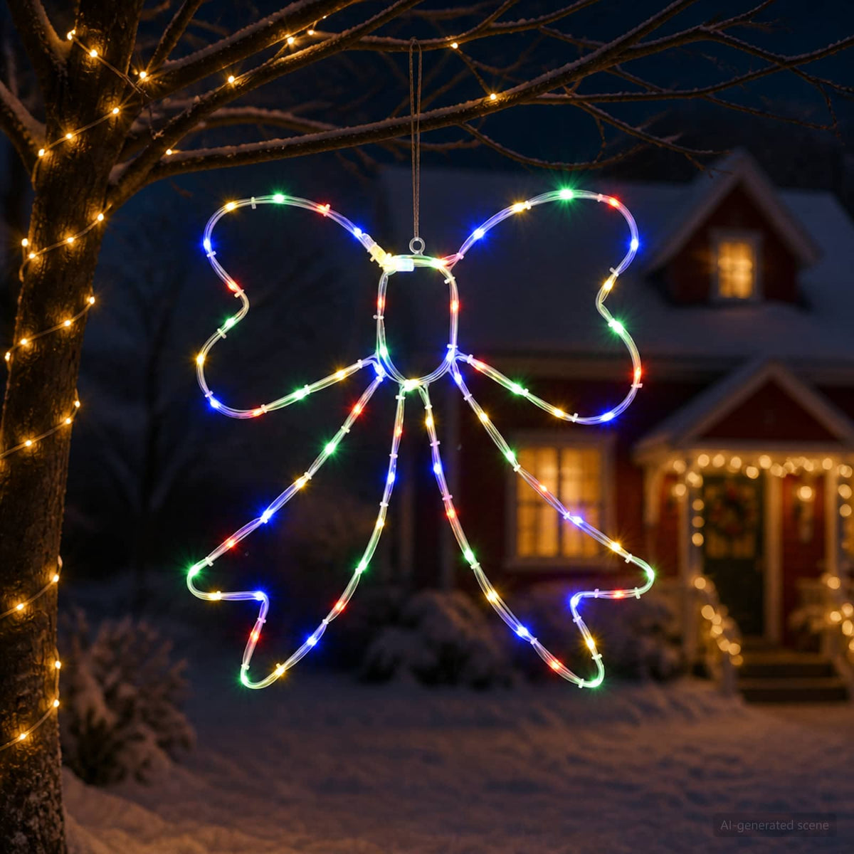 vidaXL LED Rope Light Bow LOVIISA 70 LEDs Multicolour 50 x 51 cm