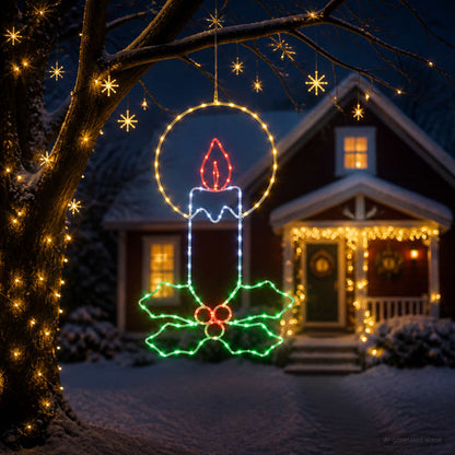 vidaXL LED Rope Light Candle with Holly LOVIISA 120 LEDs