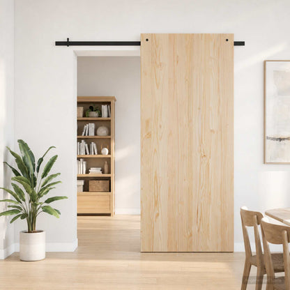 vidaXL Sliding Door Hardware Kit 200 cm Steel Black