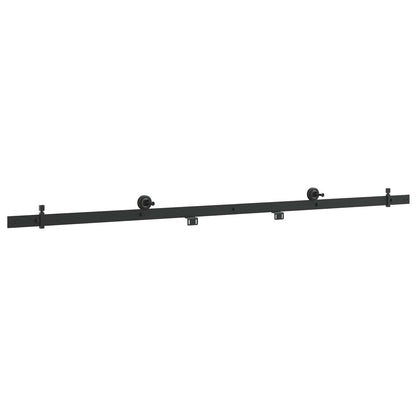 vidaXL Sliding Door Hardware Kit 200 cm Steel Black