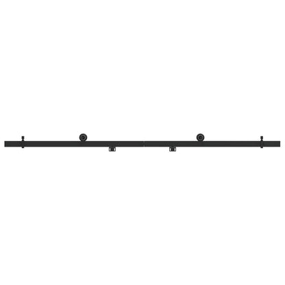 vidaXL Sliding Door Hardware Kit 200 cm Steel Black