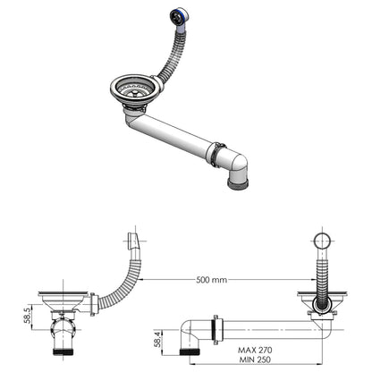 vidaXL Kitchen Sink with Drainer Granite 76.5 cm x 46 cm x 28 cm