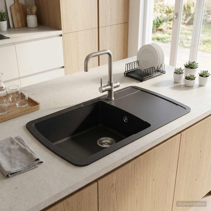vidaXL Kitchen Sink Single Basin Granite 78 x 50 x 31 cm Graphite