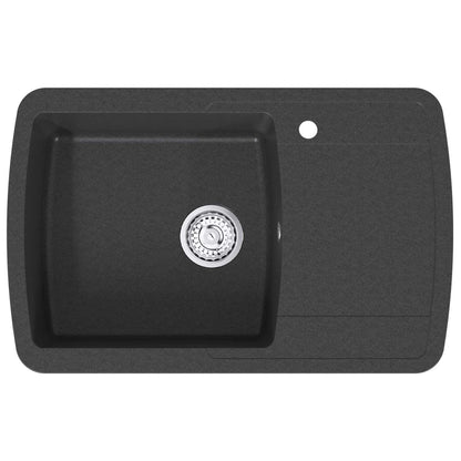 vidaXL Kitchen Sink Single Basin Granite 78 x 50 x 31 cm Graphite