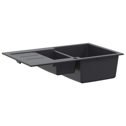 vidaXL Kitchen Sink Double Basin Granite 80 x 50 x 30.5 cm Graphite
