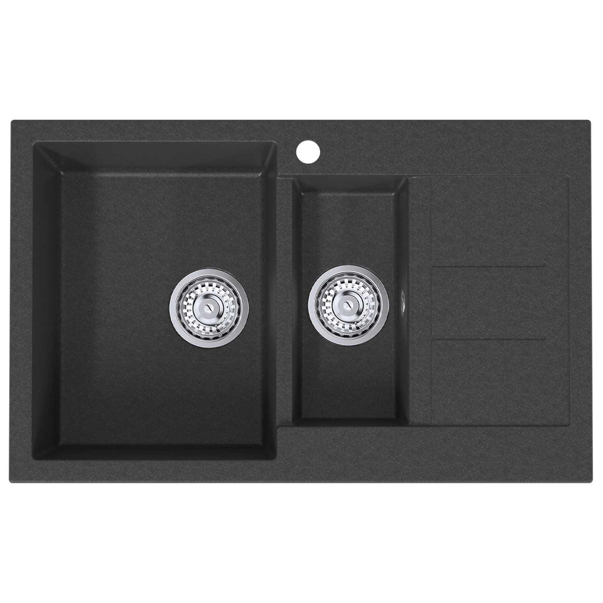 vidaXL Kitchen Sink Double Basin Granite 80 x 50 x 30.5 cm Graphite