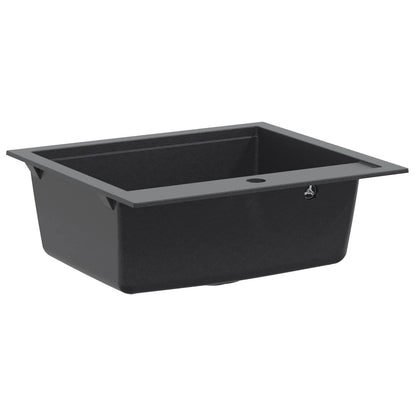 vidaXL Kitchen Sink Single Basin Granite 60 x 51 x 30.5 cm Graphite