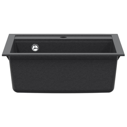 vidaXL Kitchen Sink Single Basin Granite 60 x 51 x 30.5 cm Graphite