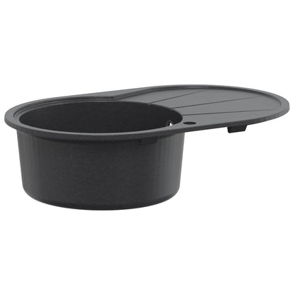 vidaXL Kitchen Sink Single Basin Granite 77 x 49 x 20.5 cm Graphite