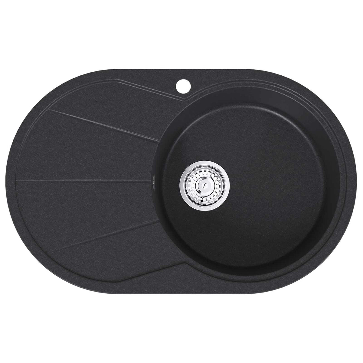 vidaXL Kitchen Sink Single Basin Granite 77 x 49 x 20.5 cm Graphite