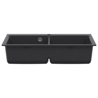 vidaXL Kitchen Sink Double Basin Granite 86 x 51 x 30 cm Graphite