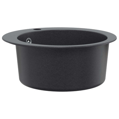 vidaXL Kitchen Sink Single Basin Granite 50.5 x 29 cm Graphite