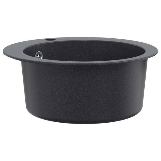 vidaXL Kitchen Sink Single Basin Granite 50.5 x 29 cm Graphite