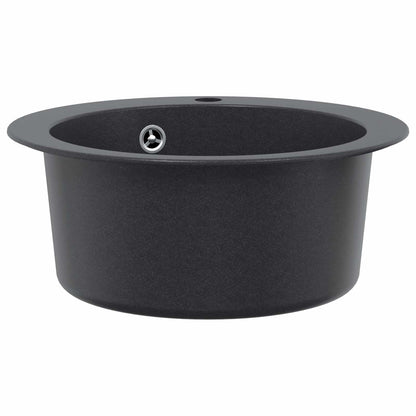 vidaXL Kitchen Sink Single Basin Granite 50.5 x 29 cm Graphite
