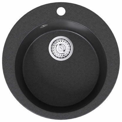 vidaXL Kitchen Sink Single Basin Granite 50.5 x 29 cm Graphite