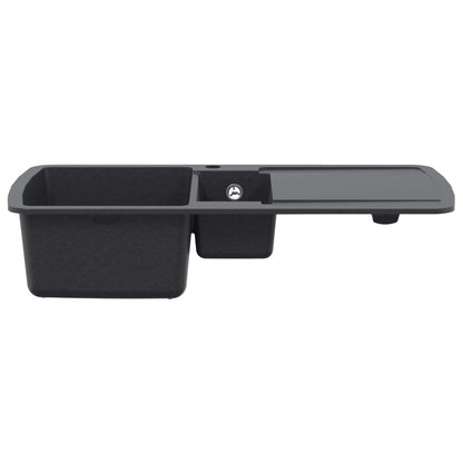 vidaXL Kitchen Sink Double Basin Granite 96 x 50 x 31 cm Graphite