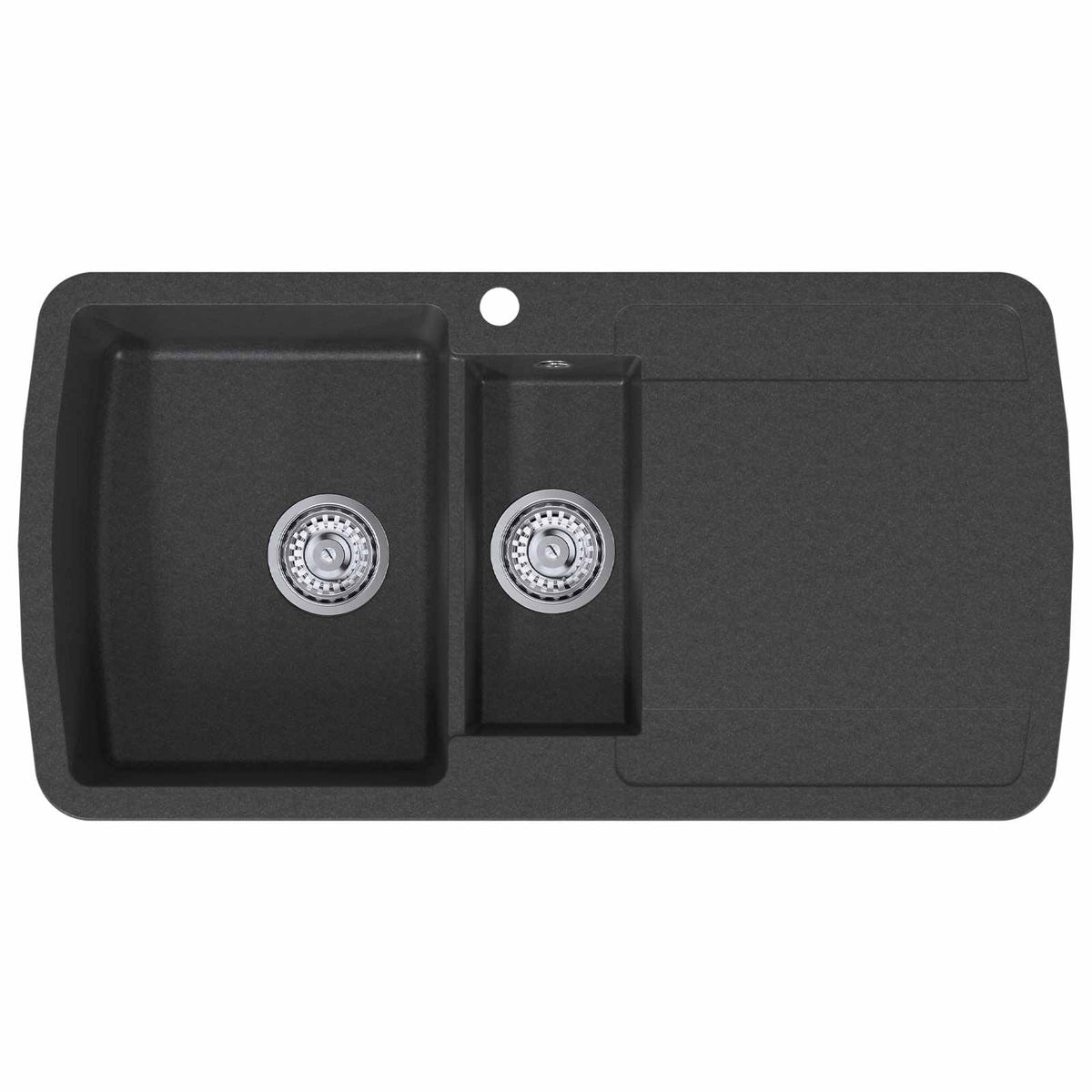 vidaXL Kitchen Sink Double Basin Granite 96 x 50 x 31 cm Graphite