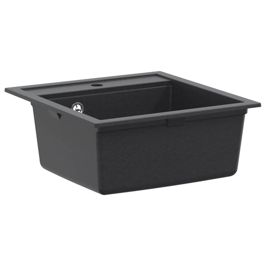 vidaXL Kitchen Sink Single Basin Granite 49 x 51 x 30.5 cm Graphite