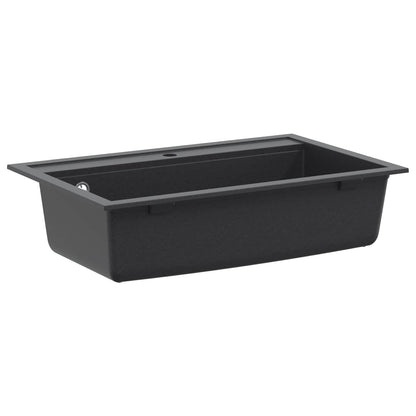 vidaXL Kitchen Sink Single Basin Granite 79.5 x 50.5 x 20 cm Graphite
