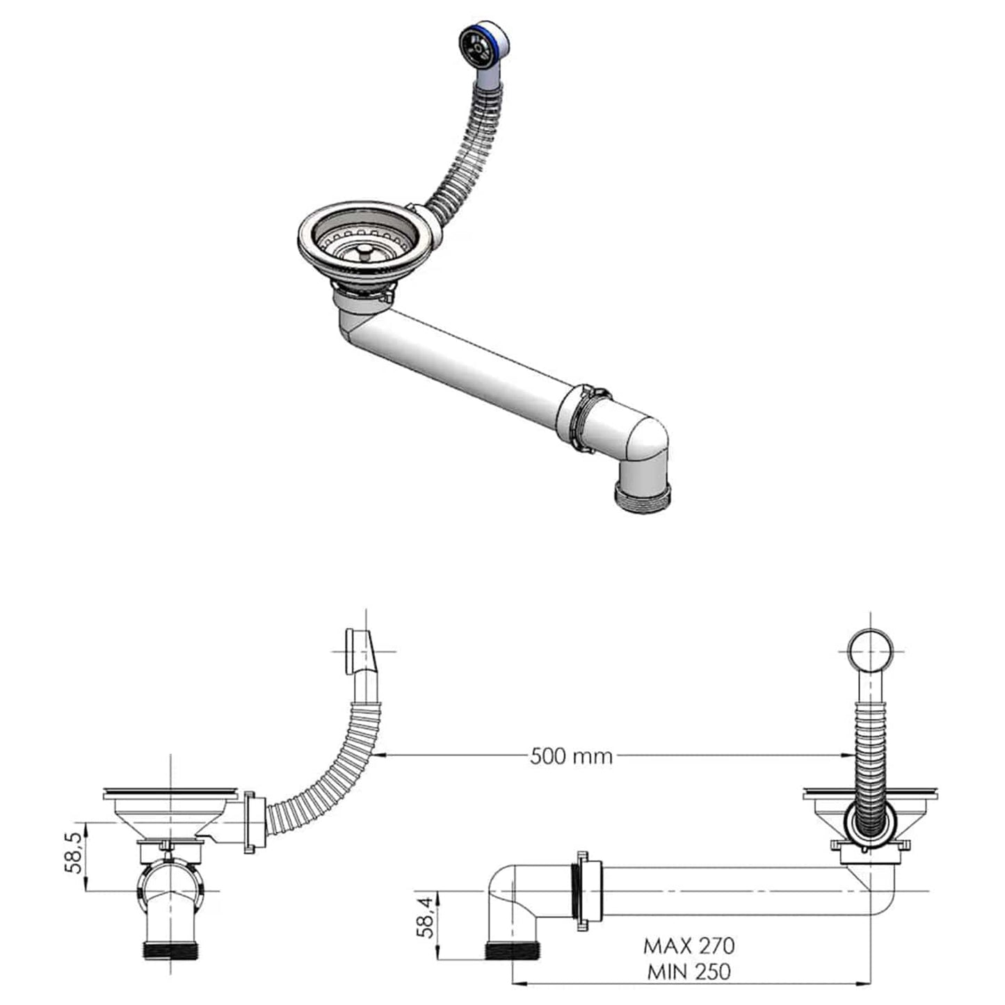 vidaXL Kitchen Sink Single Basin Granite 79.5 x 50.5 x 20 cm Graphite