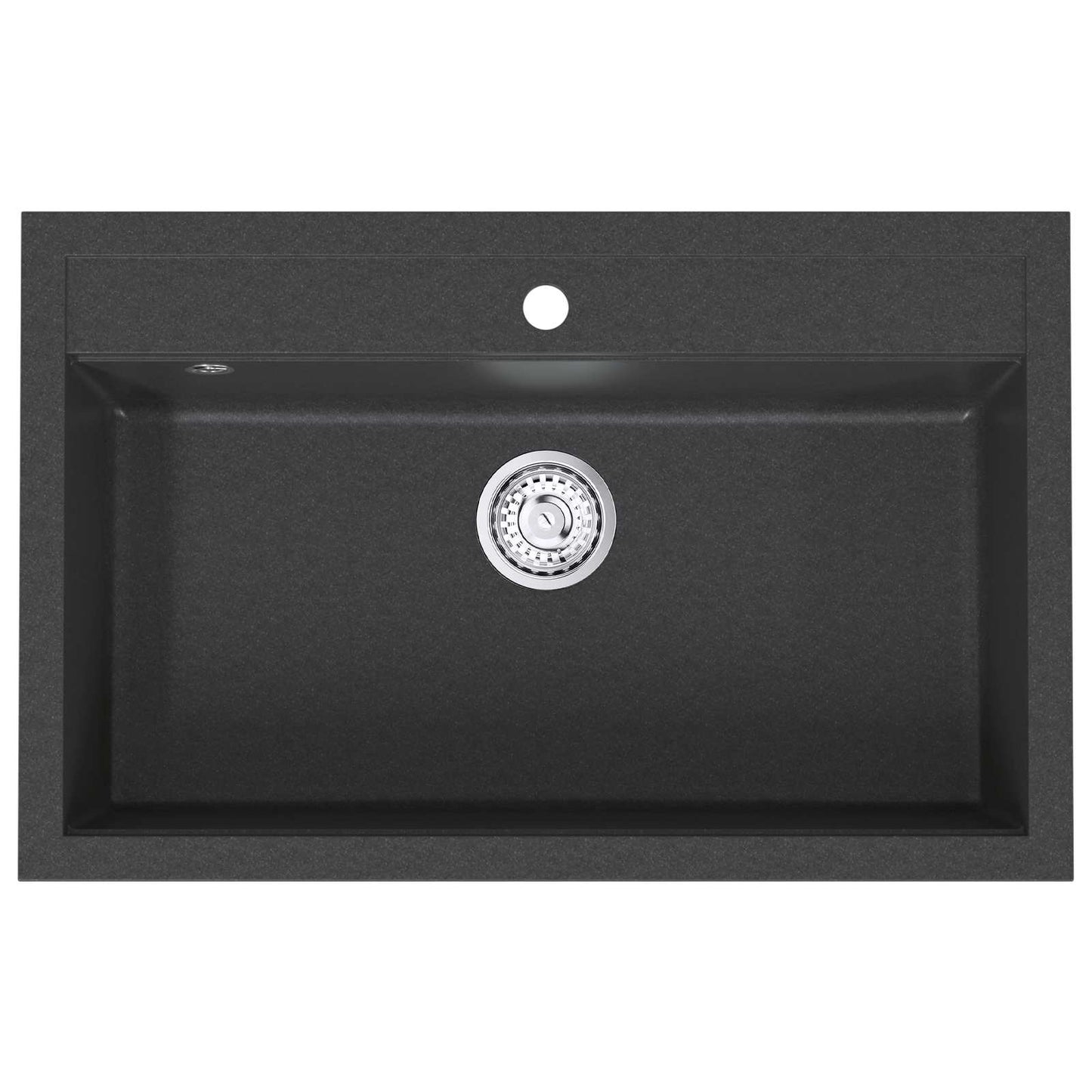 vidaXL Kitchen Sink Single Basin Granite 79.5 x 50.5 x 20 cm Graphite