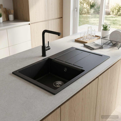 vidaXL Kitchen Sink Single Basin Granite 78 x 50 x 20 cm Graphite